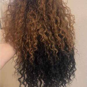 Curly Ombre Brown/Black Synthetic Wig